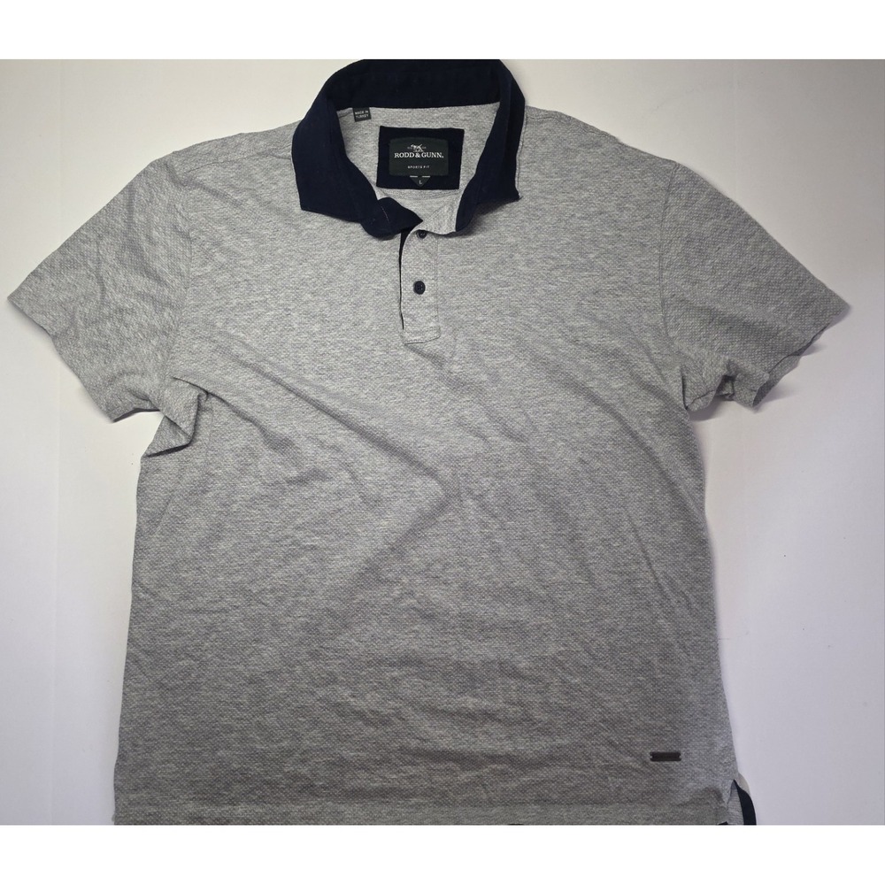 Rodd and Gunn Mens‎ Size L Gray Short Sleeve Polo Shirt Golf Tennis Pickleball